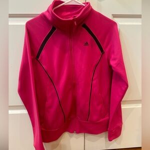 Adidas ClimaLite pink zip up sweatshrit top